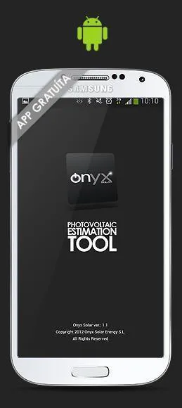 Descarga e instala gratuitamente la app de estimación fotovoltaica de Onyx Solar en tus movil Android